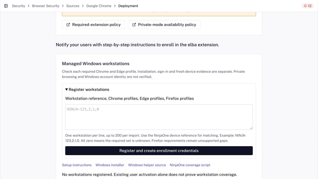 Register expected workstations and profile counts in Deployment